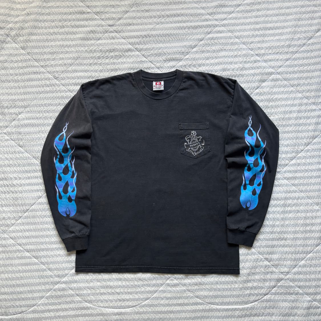 빈티지 블루 플레임 롱슬리브 티셔츠 상품이미지1