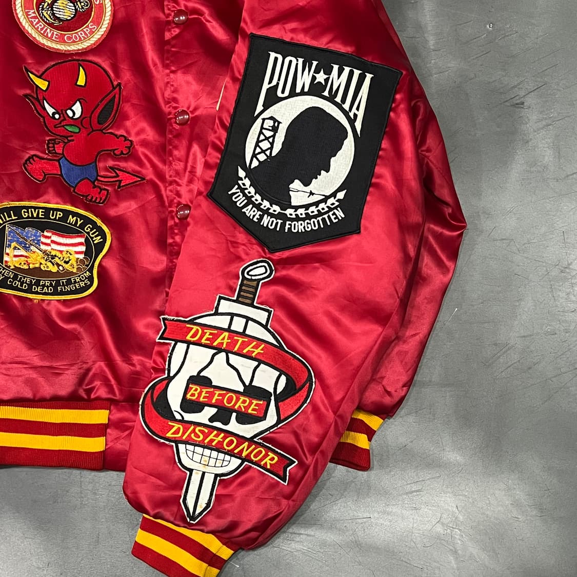  USA 스윙스터 패치 새틴 자켓 y14582 상품이미지4