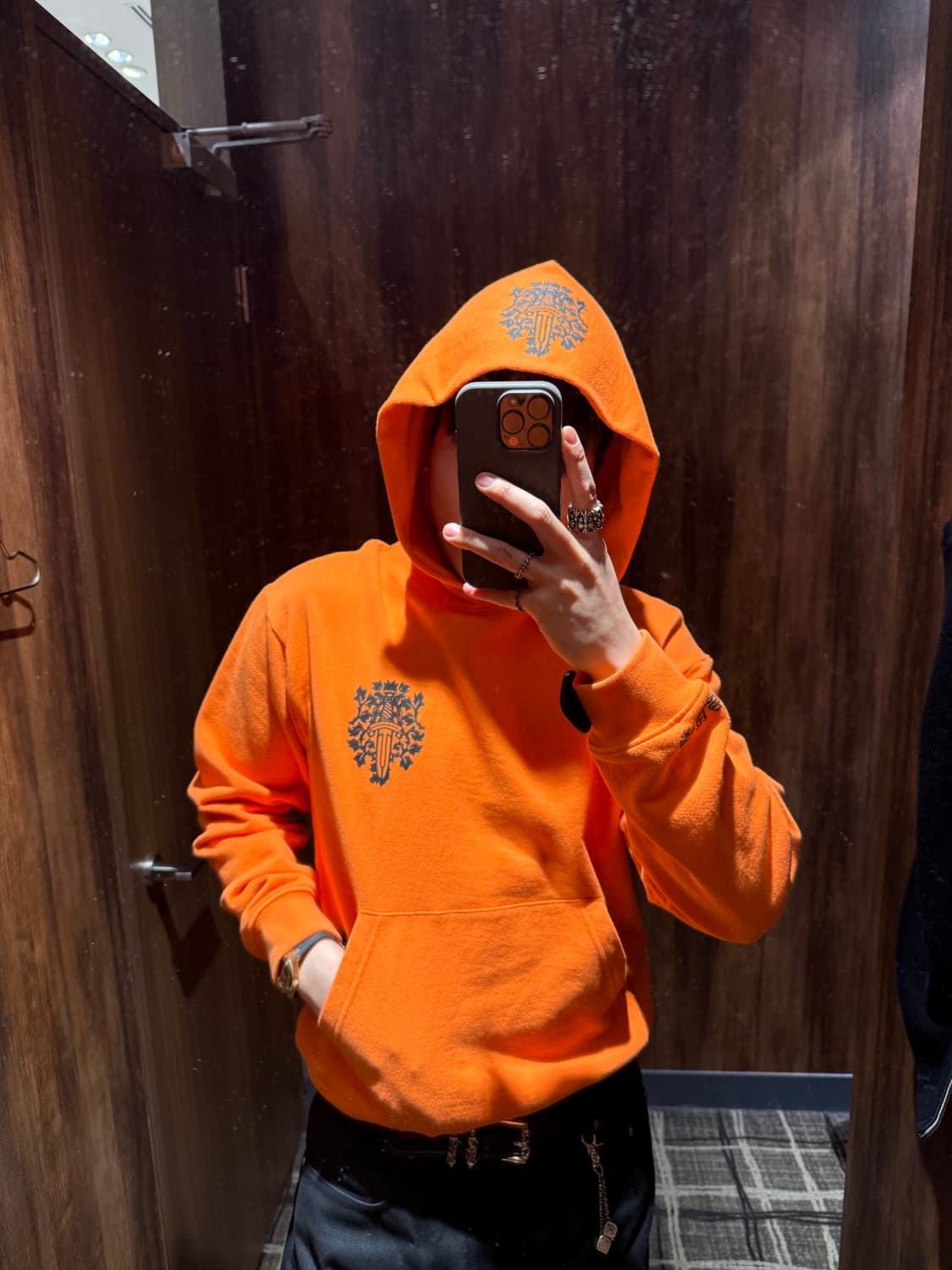 [M] 크롬하츠 바인대거 오렌지 풀오버 후드 상품이미지4