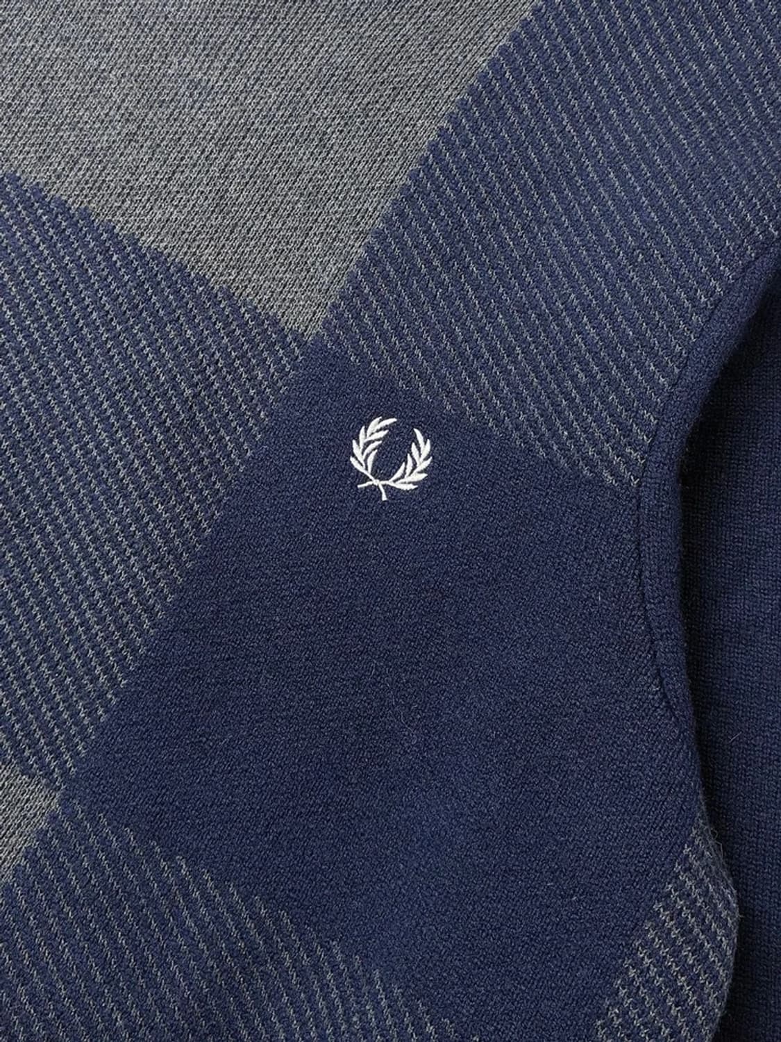 프레드페리 헤비 울 체크 패턴 라운드 니트 PN5195 상품이미지3