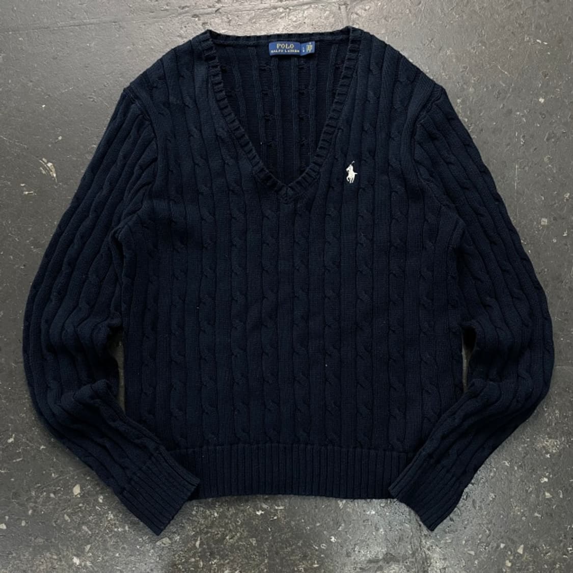 100 폴로 랄프로렌 꽈배기 브이넥 니트 상품이미지1