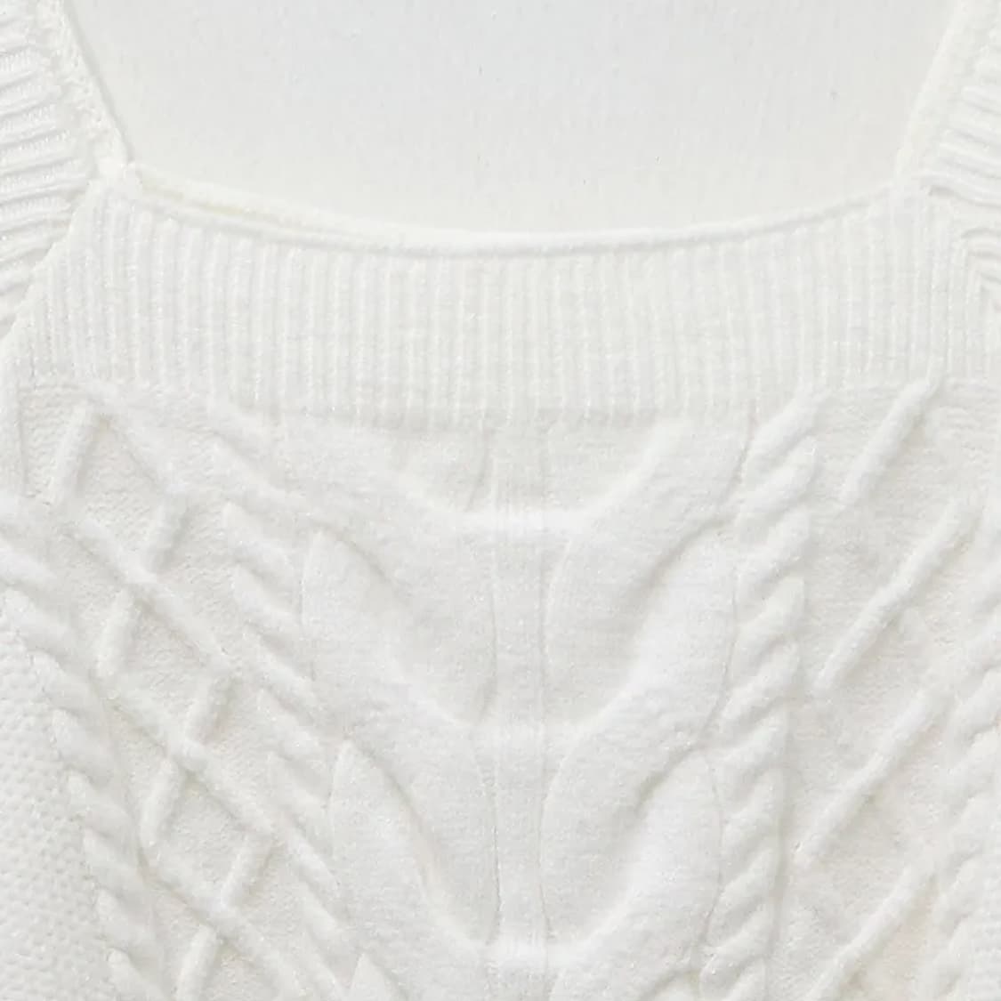 스프레이 스퀘어 넥 꽈배기 니트 61916 상품이미지3