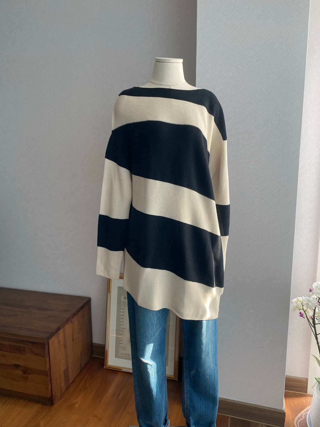 sumisumi 수미수미 언밸런스 스트라이프 니트(F,미착용) 상품이미지2