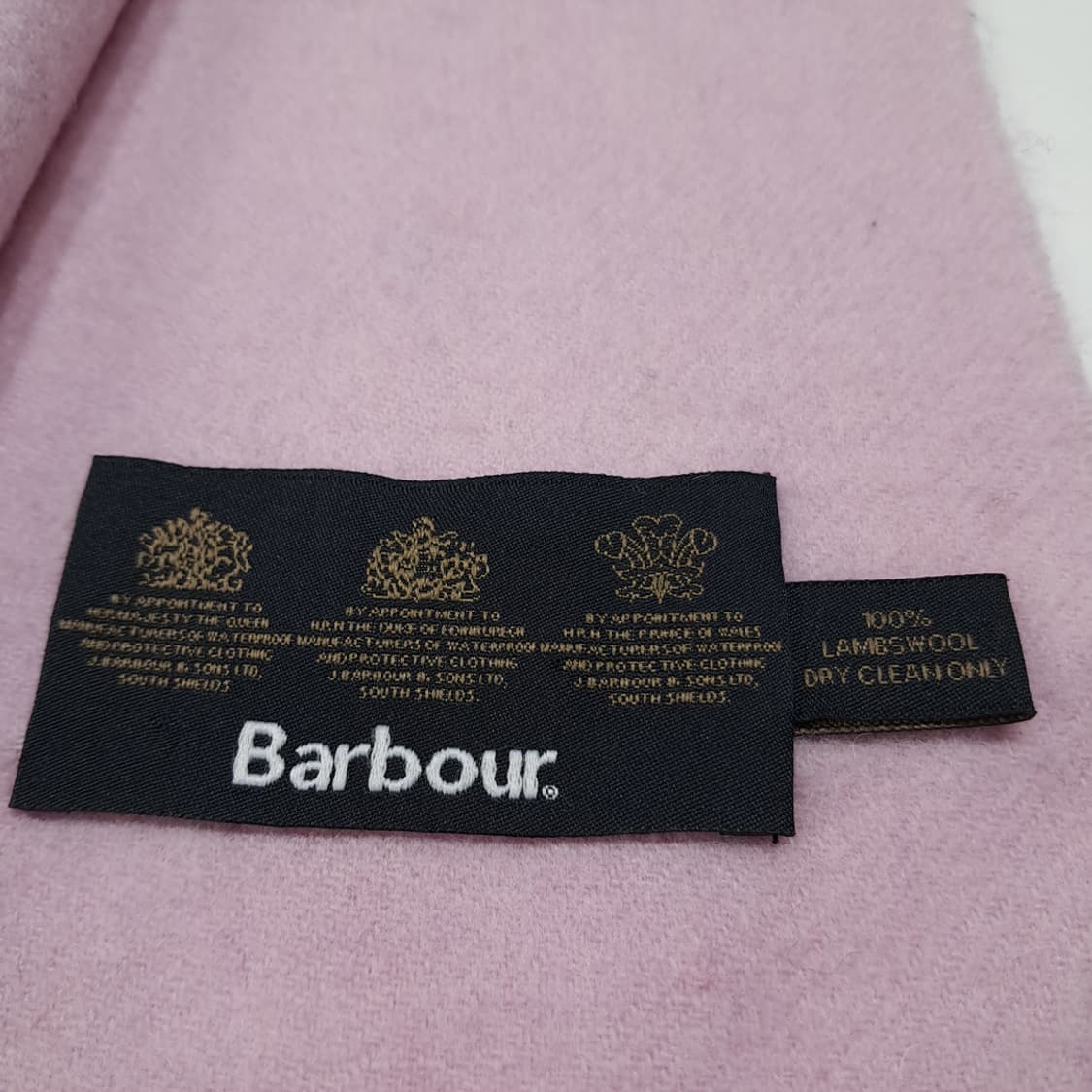MX585 바버 00s 램스울 자수 핑크 머플러 목도리 상품이미지5