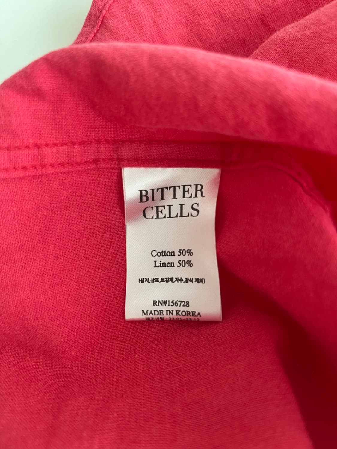 1) 비터셀즈 플레어 린넨 셔츠 다트 핑크 상품이미지5