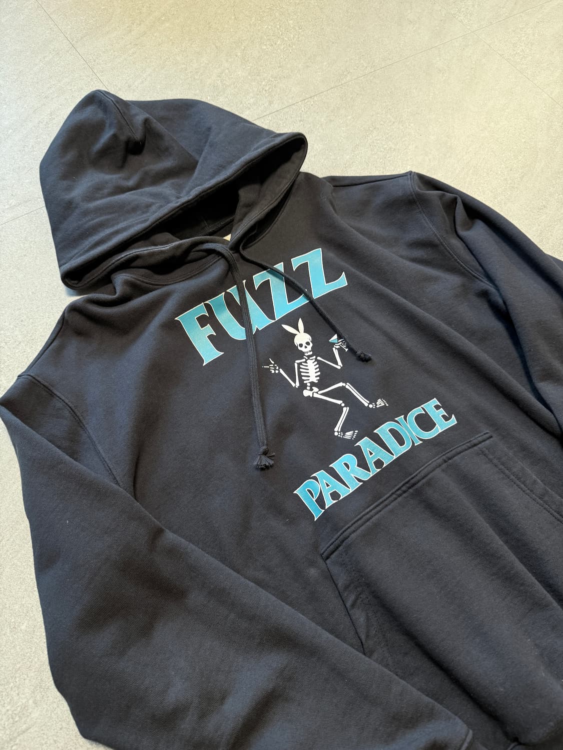 [L] 퍼즈 FUZZ Bunny Bone 후드티 네이비 상품이미지5
