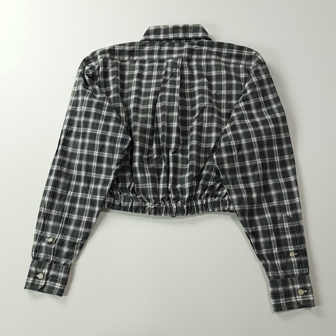 CK398 FREE 폴로 90s 스포츠 클래식 타탄체크 크롭 셔츠 자켓 상품이미지5