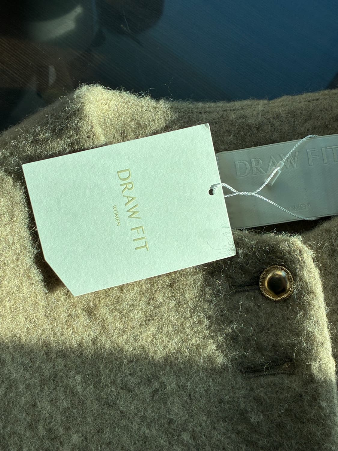 (새상품)(S) 드로우핏 우먼 헤어리 알파카 울 칼라리스 자켓 판매 상품이미지8