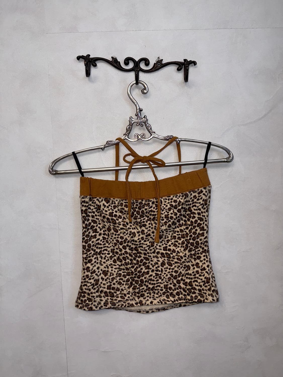 Brown leopard halter tube top sleeveless 상품이미지5