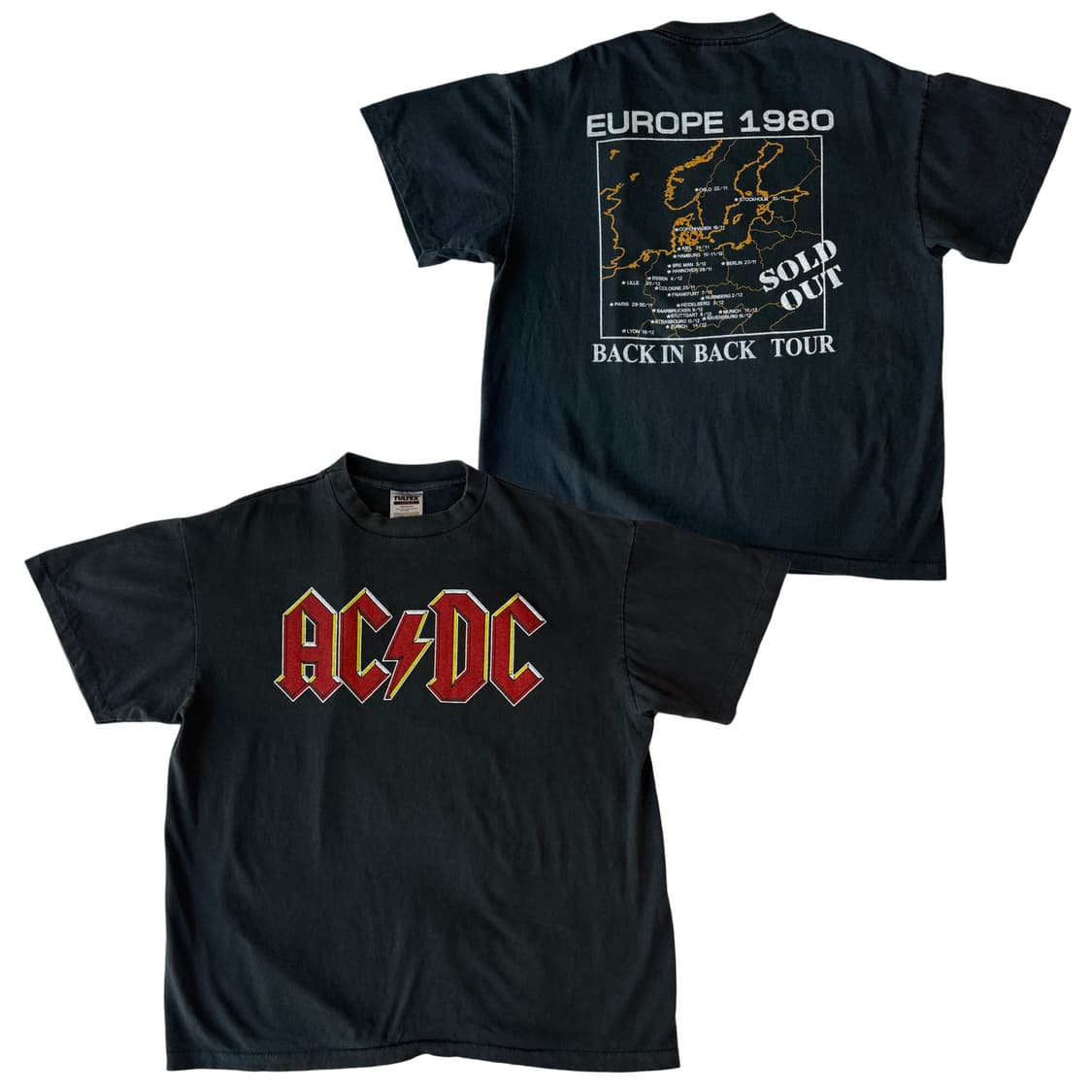 AC/DC Back In Black 80 유럽투어 티셔츠 상품이미지1