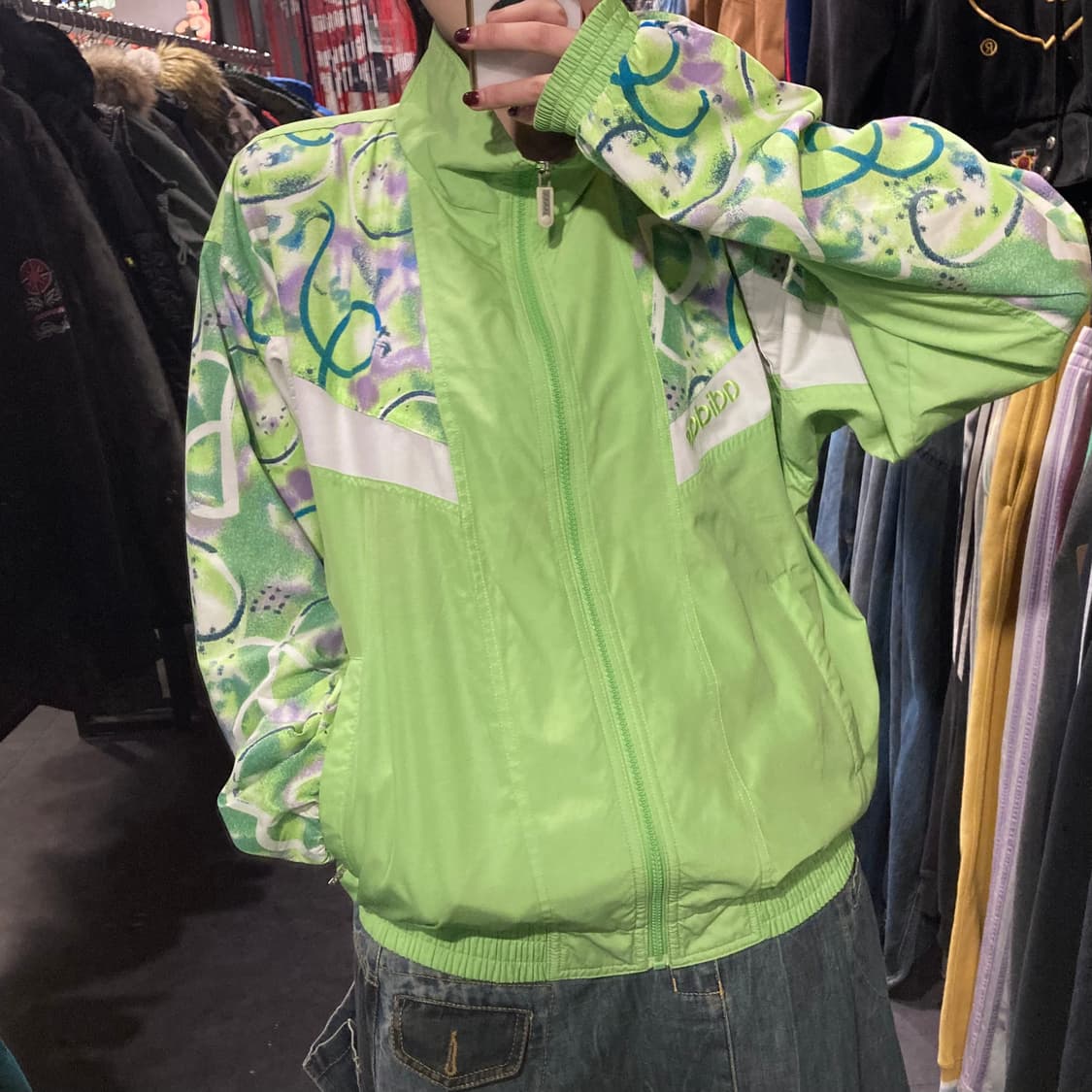 [IM]아디다스 패턴 바람막이 그린 상품이미지5