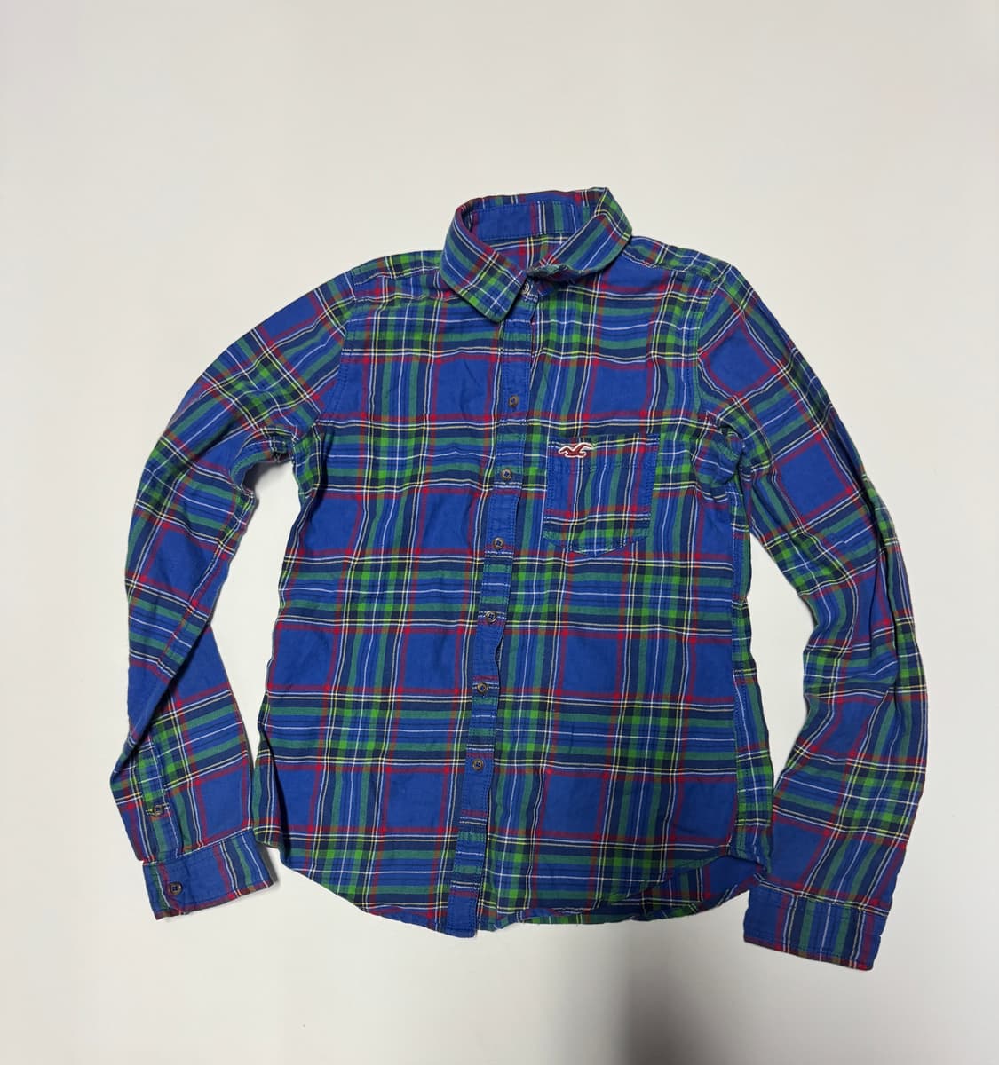 여성 홀리스터 갈매기 로고 컬러풀 체크 셔츠 S 상품이미지1