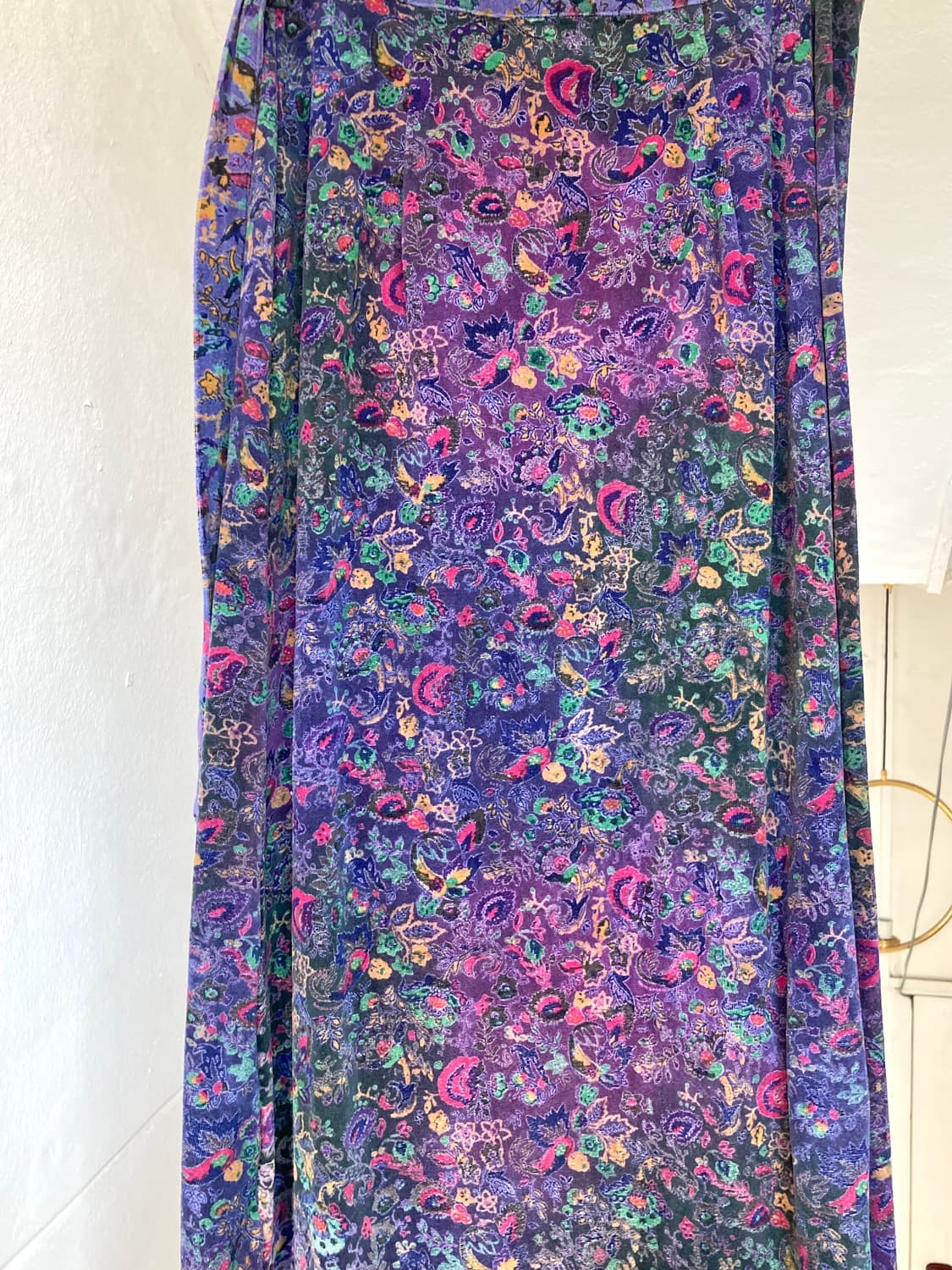 레트로 벨벳 패턴 랩 스커트 상품이미지6