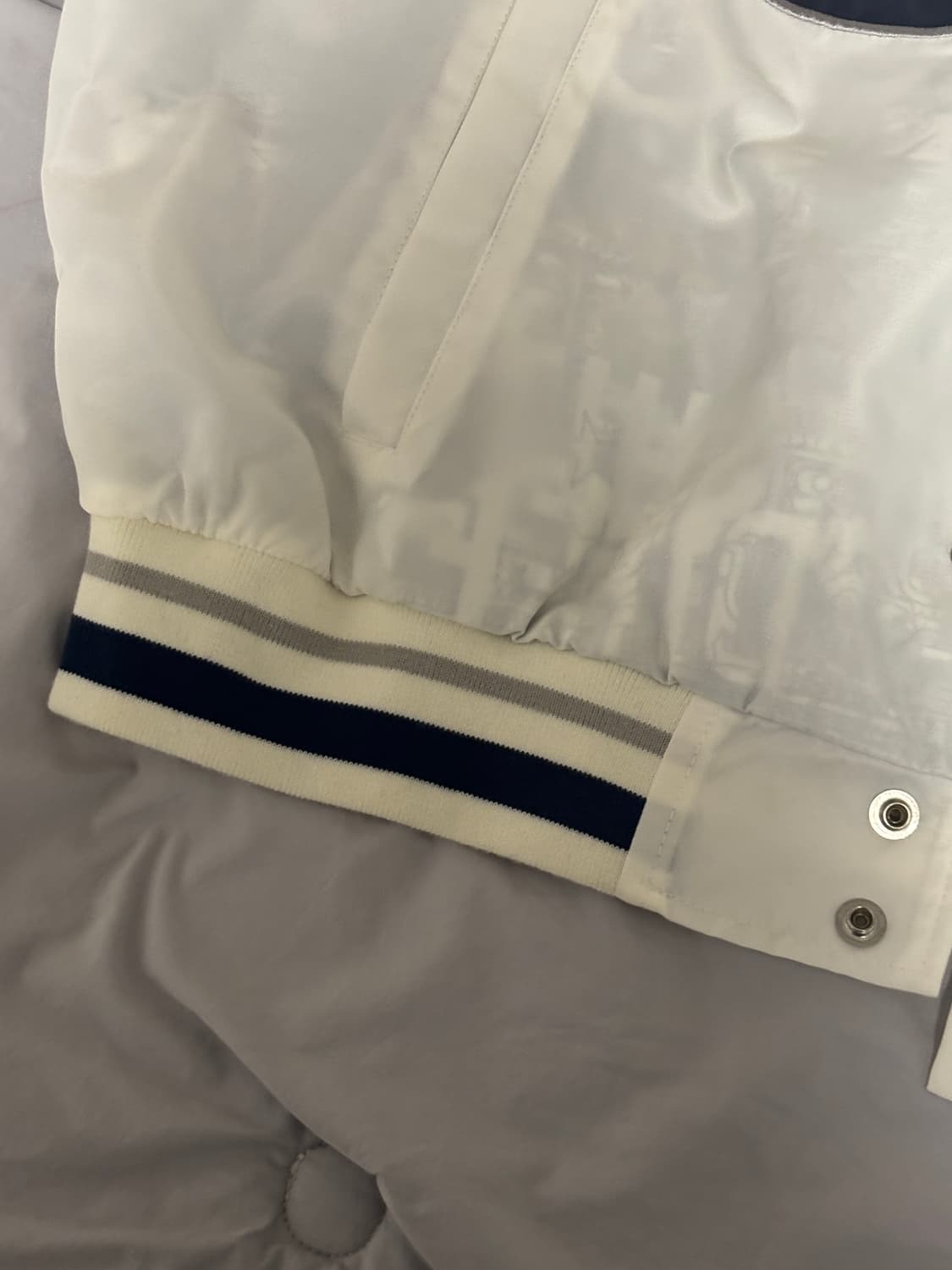 배디 바시티 베이스볼 자켓 화이트 M 상품이미지4