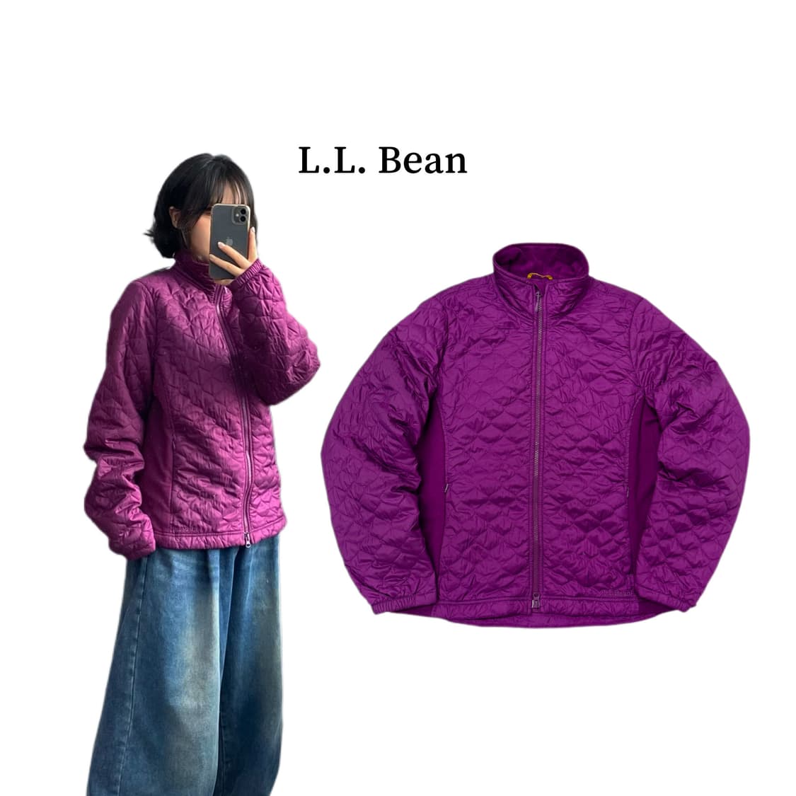 엘엘빈 고프코어 경량패딩 자켓 퍼플 상품이미지1