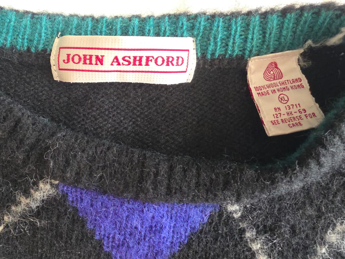 JOHN ASHFORD 아가일 스웨터 XL 상품이미지3