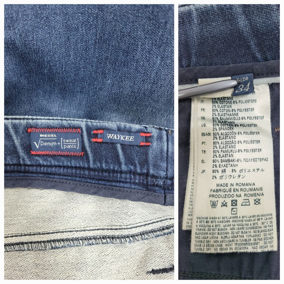 DIESEL 디젤 웨이키 조거진 청바지 / 남 34 (추천 34이상)
 상품이미지8