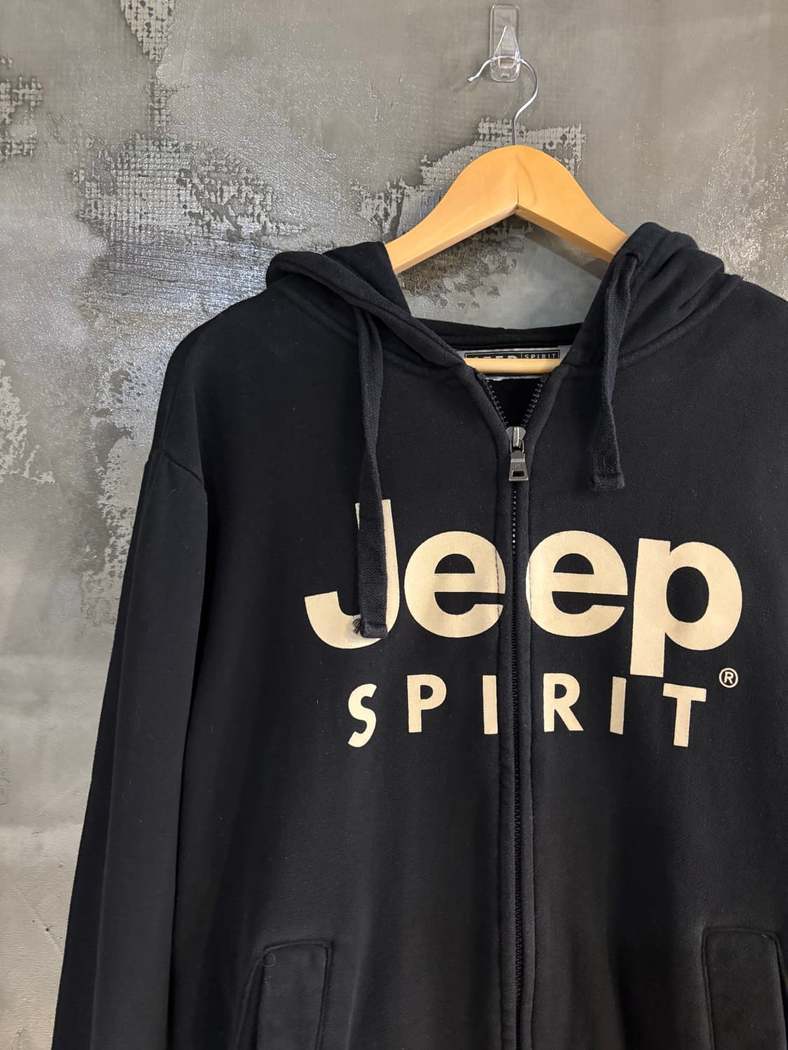 지프 기모 블랙후드집업 L 상품이미지2
