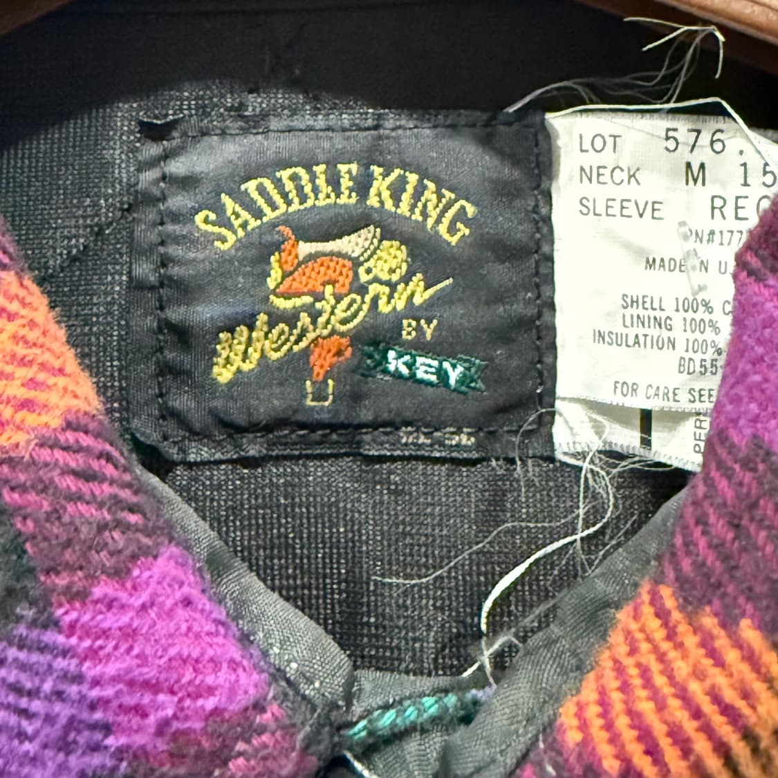 USA VINTAGE 플란넬 체크 셔츠 자켓 투포켓 퀼팅안감 디테일 배색 상품이미지5