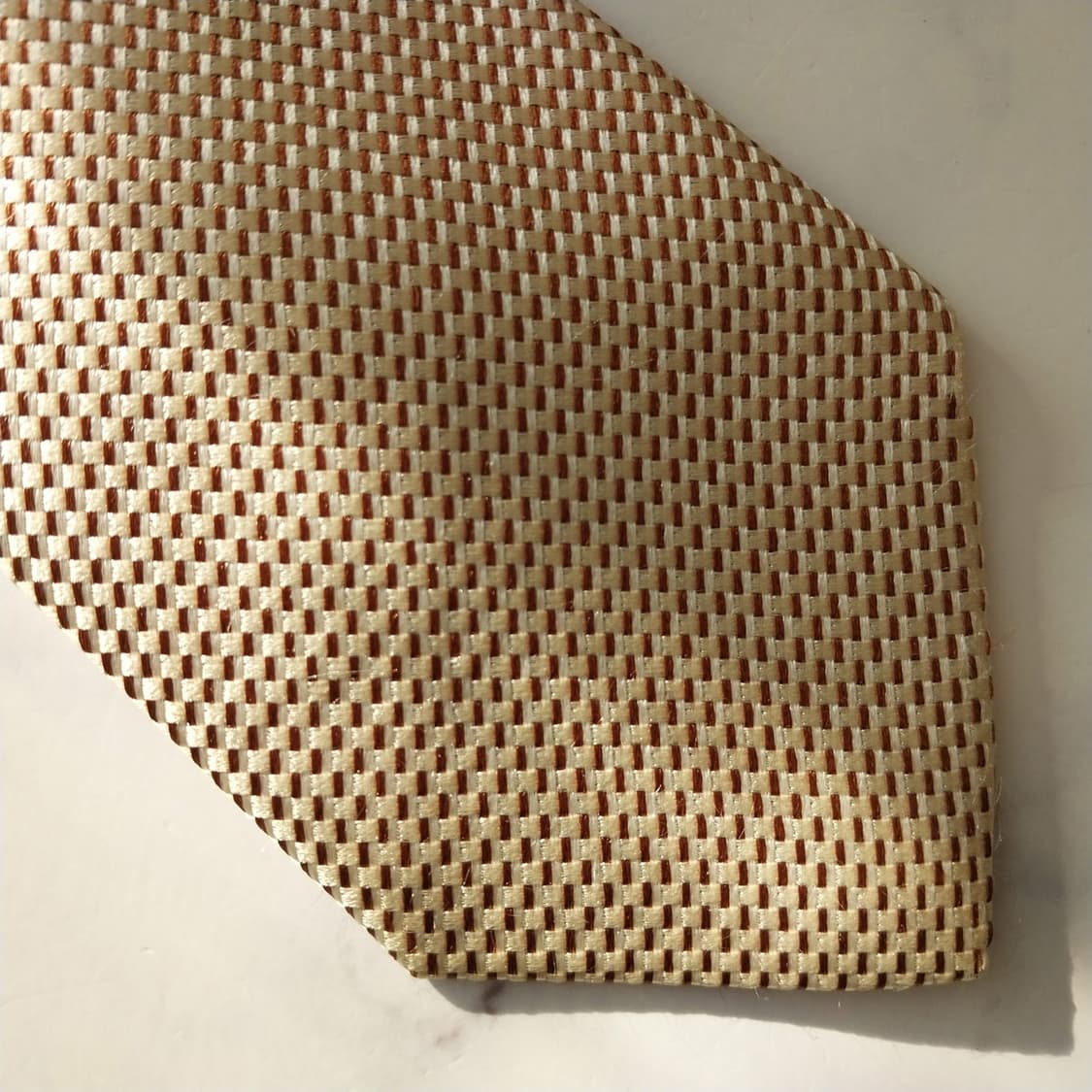 타임 실크 베이지 자카드 솔리드 넥타이 8.2cm A등급 K1731
 상품이미지6