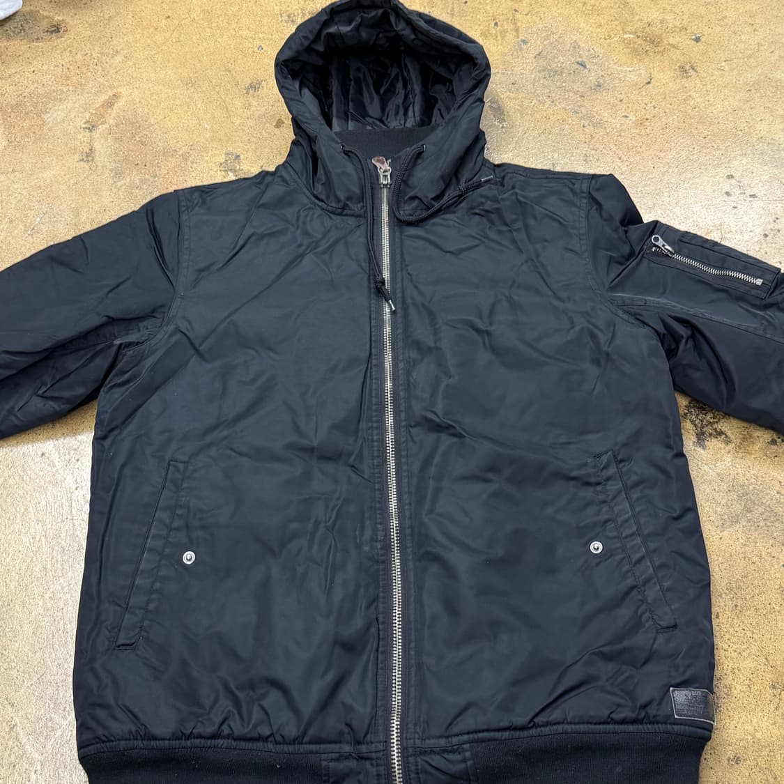 [정품/S] 반스 블랙 후드 집업 항공 점퍼 b16 상품이미지3