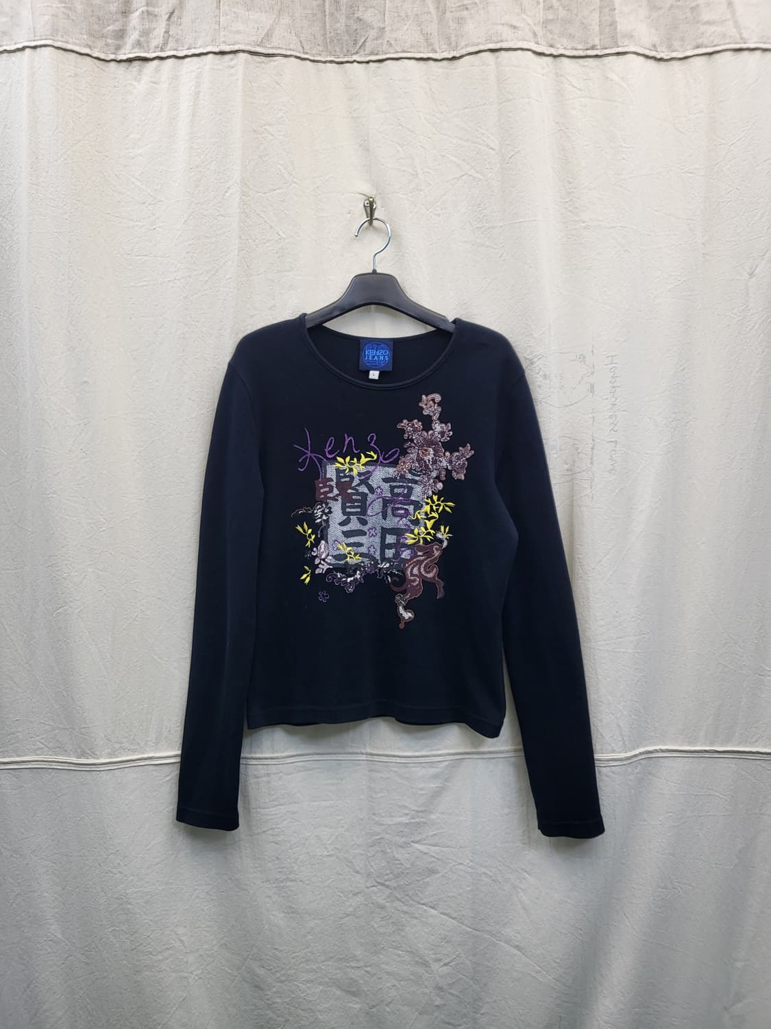 KENZO JEANS 블랙 긴팔 티셔츠 상품이미지1