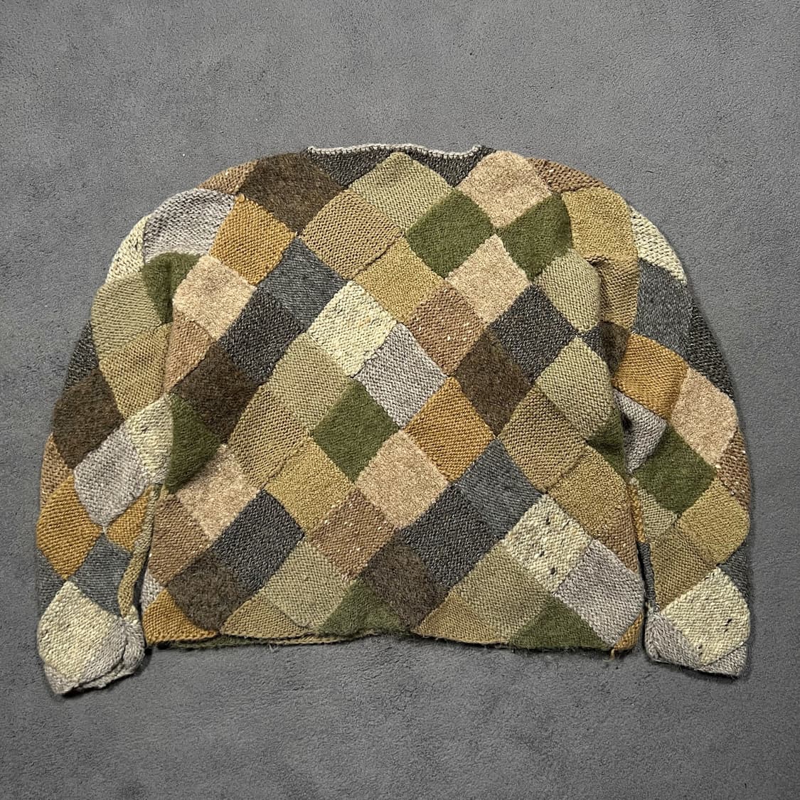 80's issey miyake 이세이 미야케 패치워크 울 니트 상품이미지4