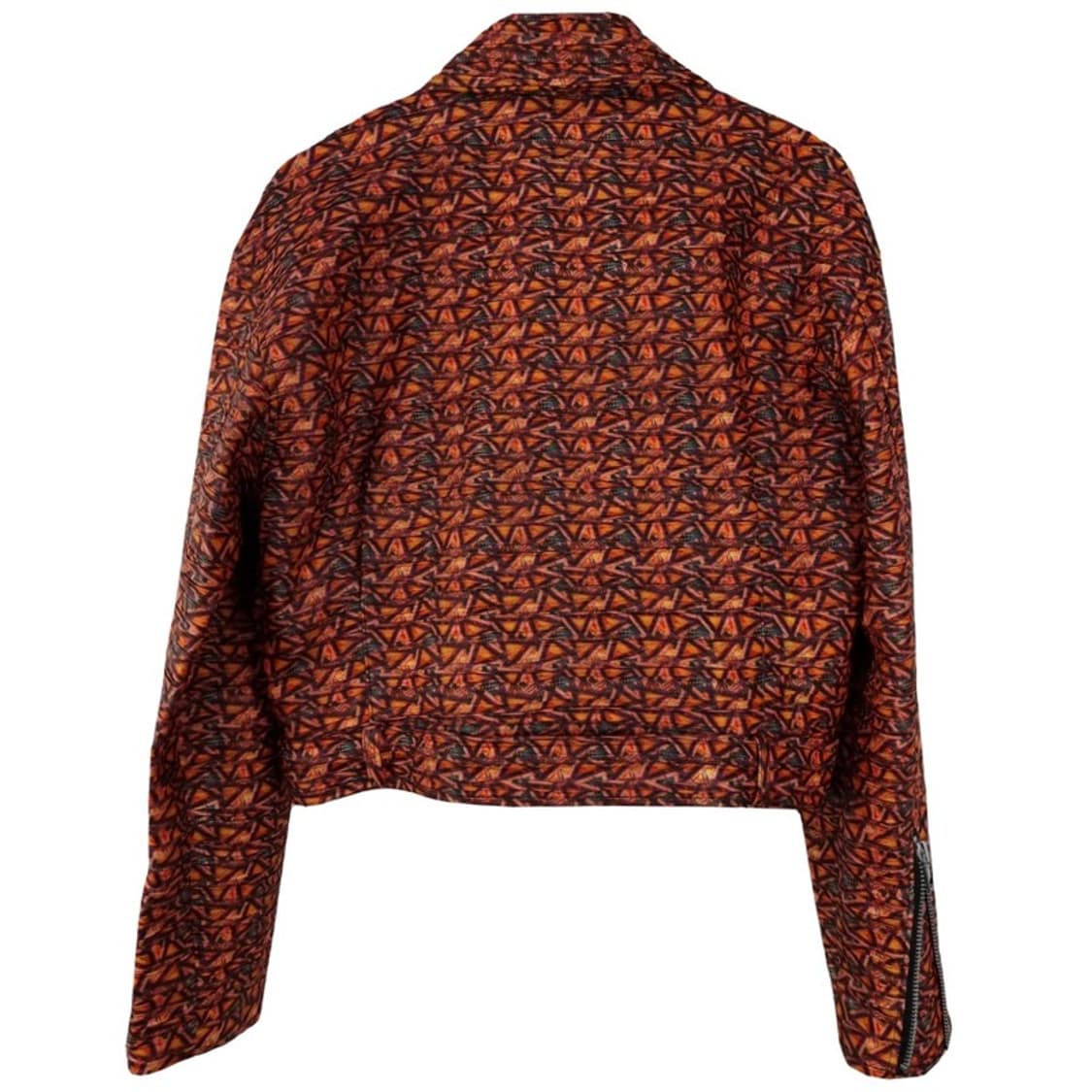 [빈티지] 비건 레더 멀티 패턴 사선 크롭 라이더 자켓 M19450 상품이미지3