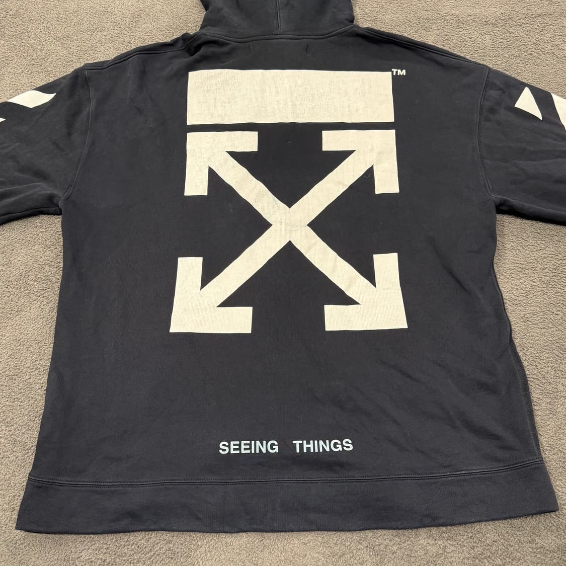 [정품/L] Off-White 에로우 후드티 블랙 상품이미지4