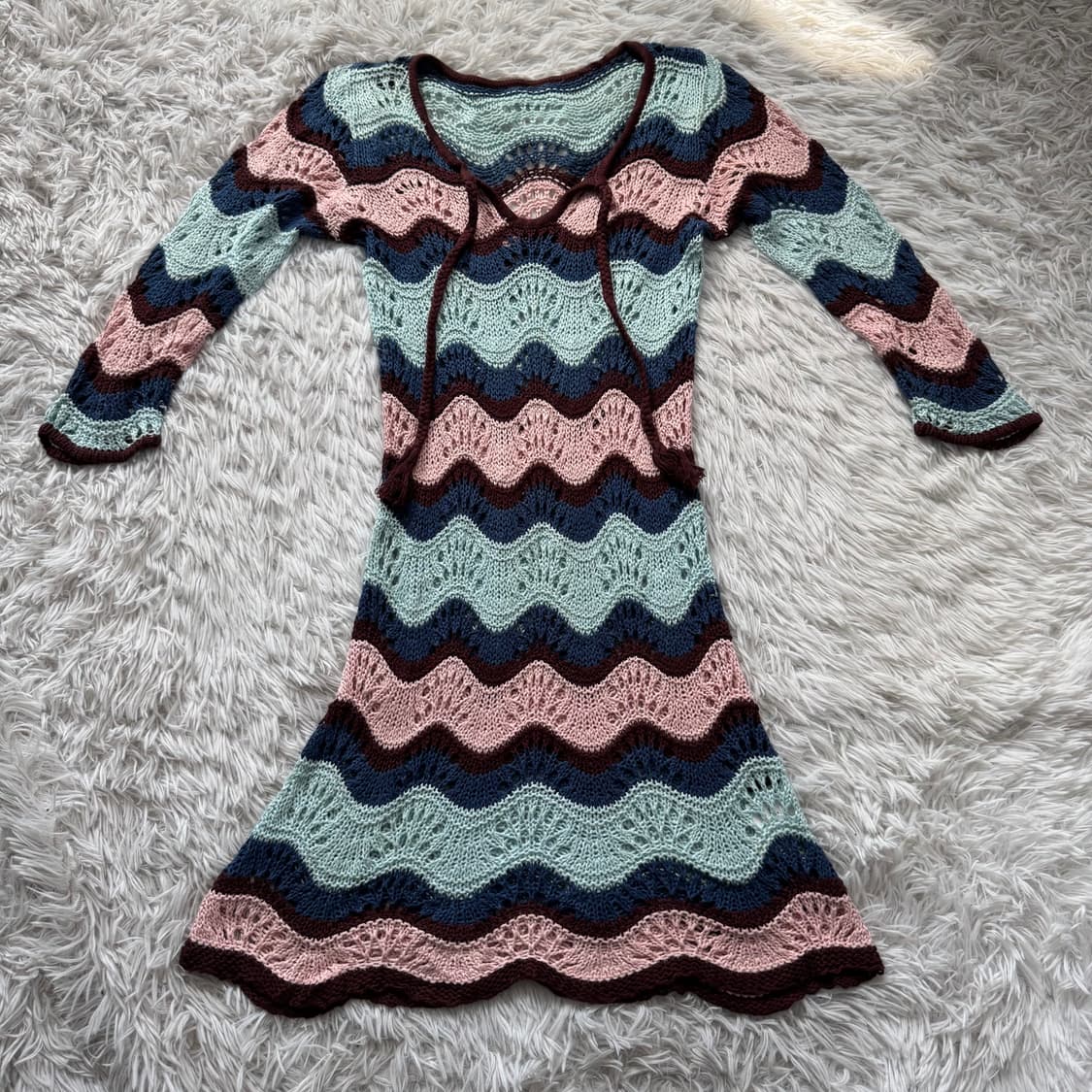 RYU RYU 일본빈티지 모리걸 니트 원피스 노드 빈티지원피스 노드원피스 상품이미지2