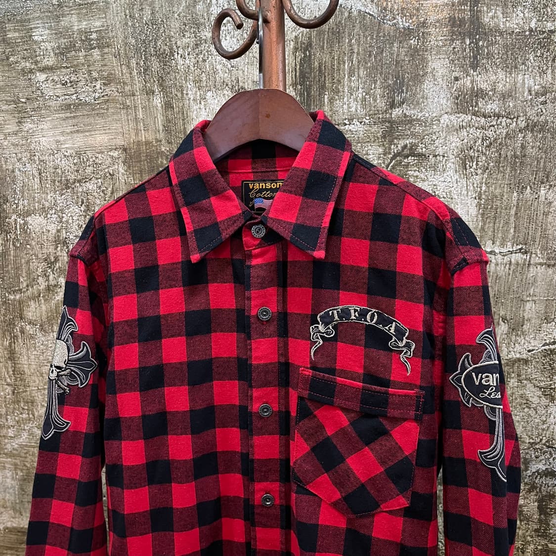 밴슨 레더 x 무장전선(T.F.O.A) 스컬 셔츠 상품이미지4