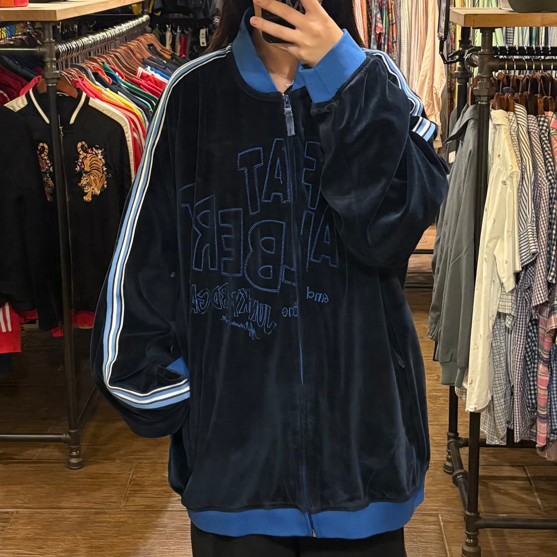 [HI] vtg 벨로아 벨벳 져지 네이비 상품이미지1