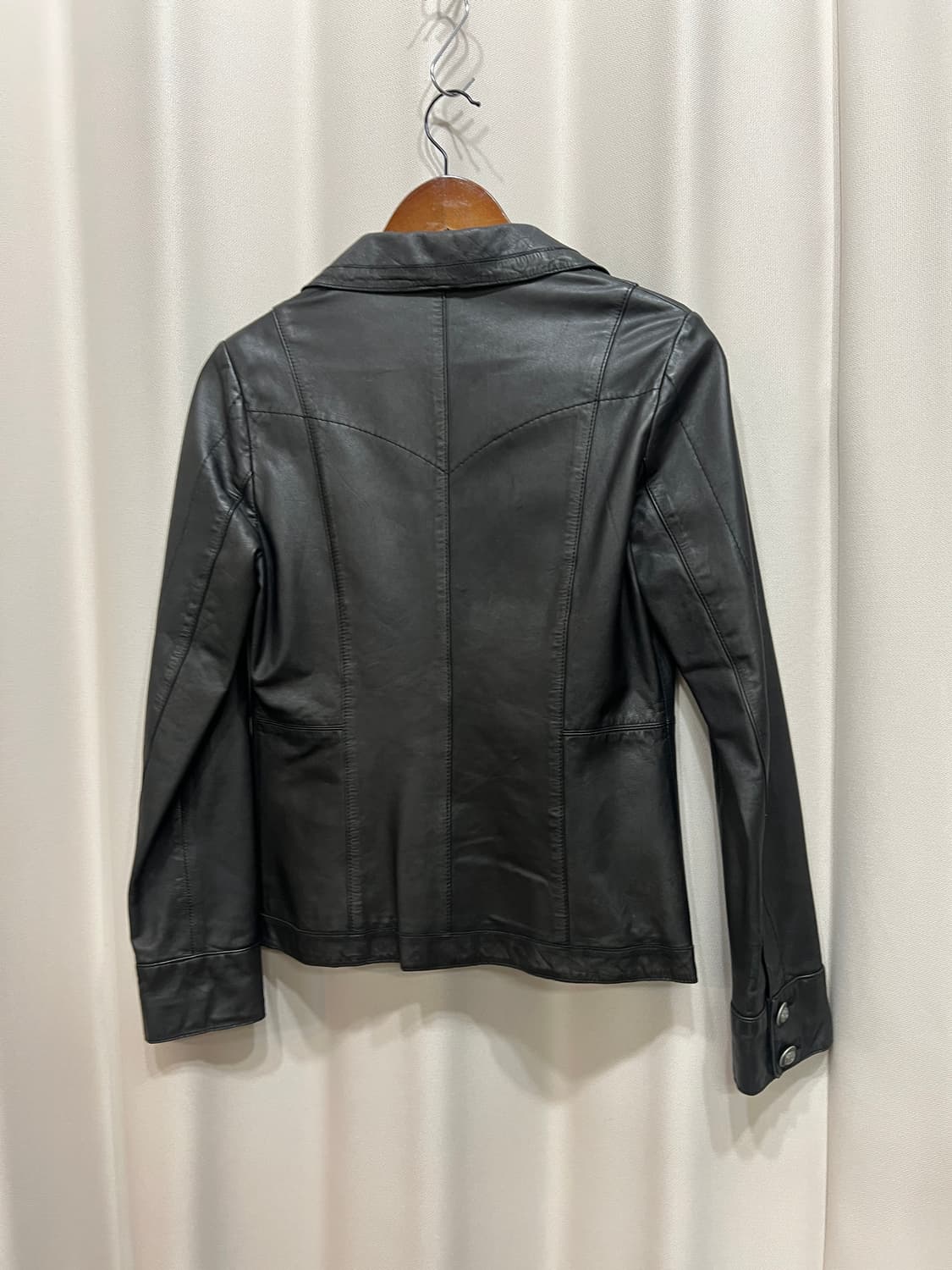 빈티지 여성 멀티포켓 가죽 블레이저 자켓 상품이미지4