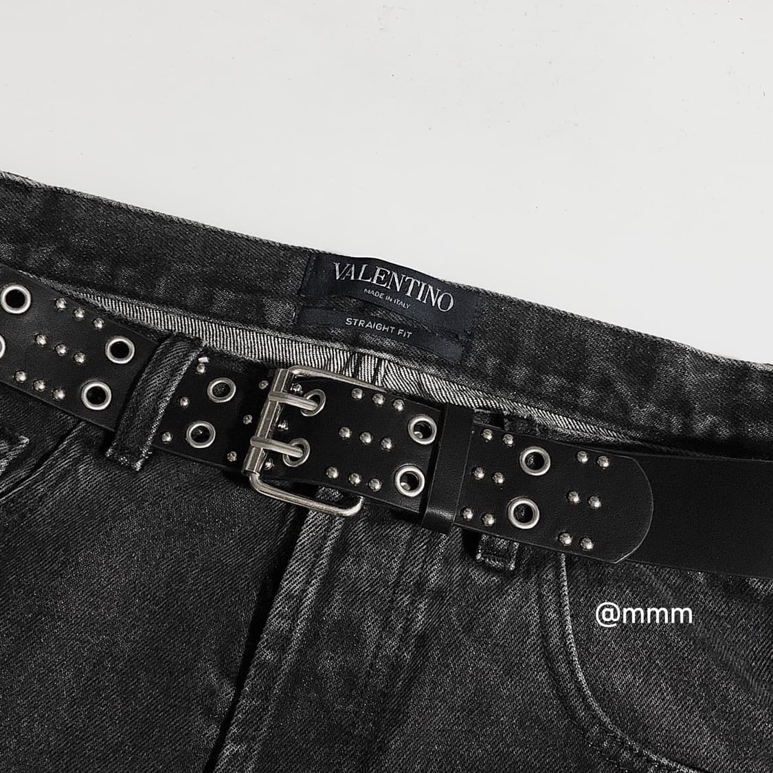 [Unisex] 3스터드 2아일렛 가죽벨트 상품이미지5