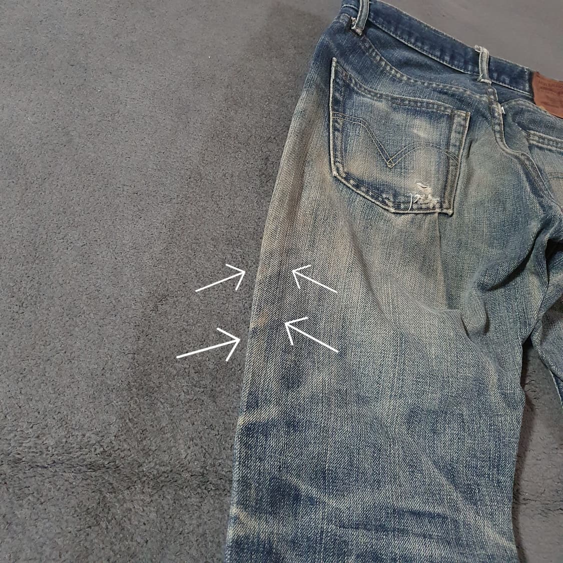 90s LVC 리바이스 USA 501-0657 셀비지 더티 데님 30 상품이미지3