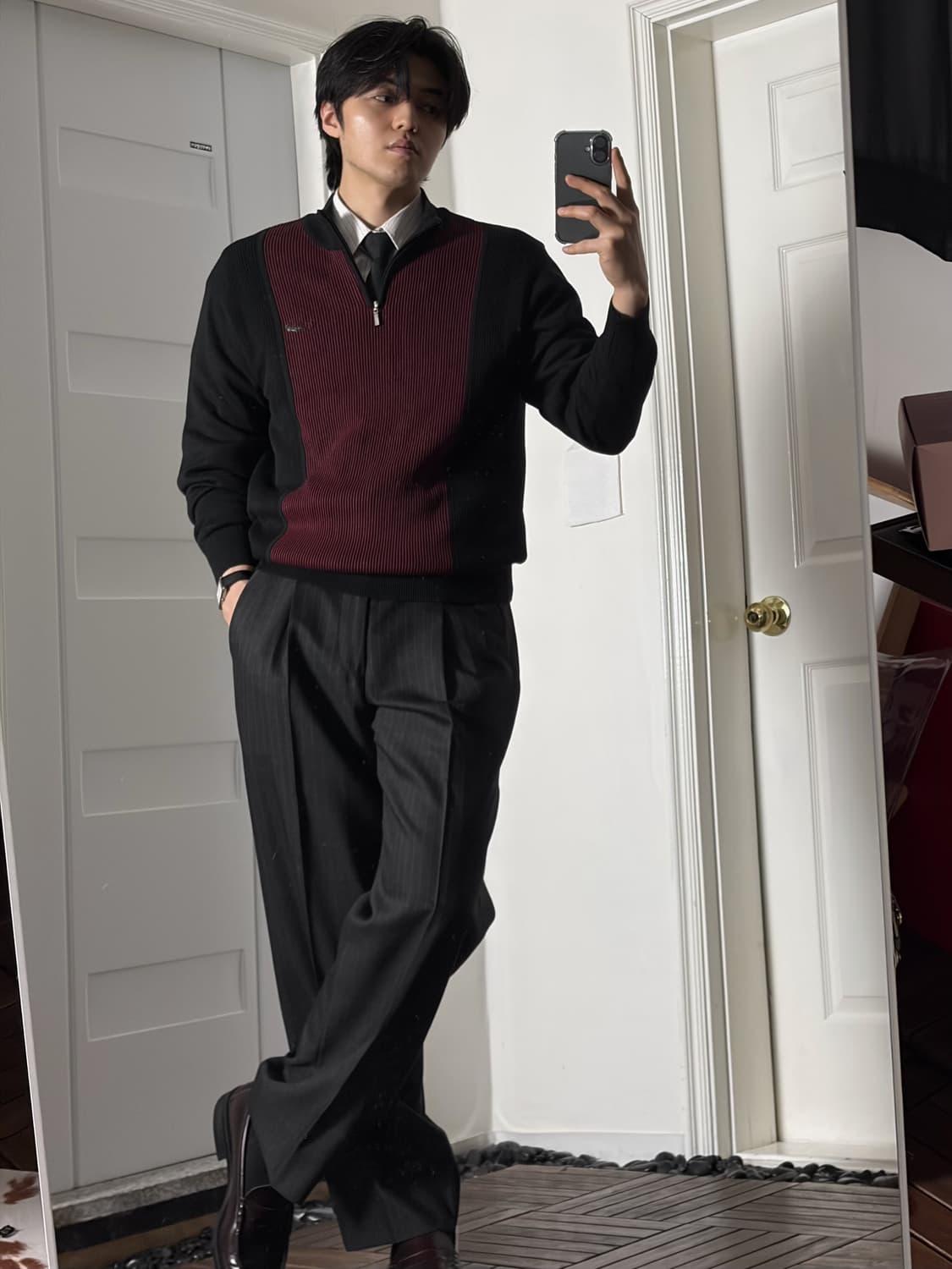 크로커다일 반집업 니트 상품이미지2