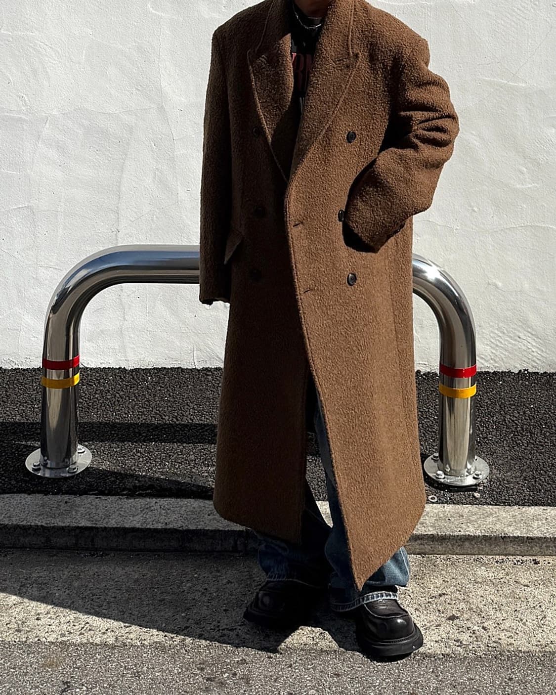 25fw dnsr 디앤에스알 울 알파카 더블 코트 L 상품이미지2