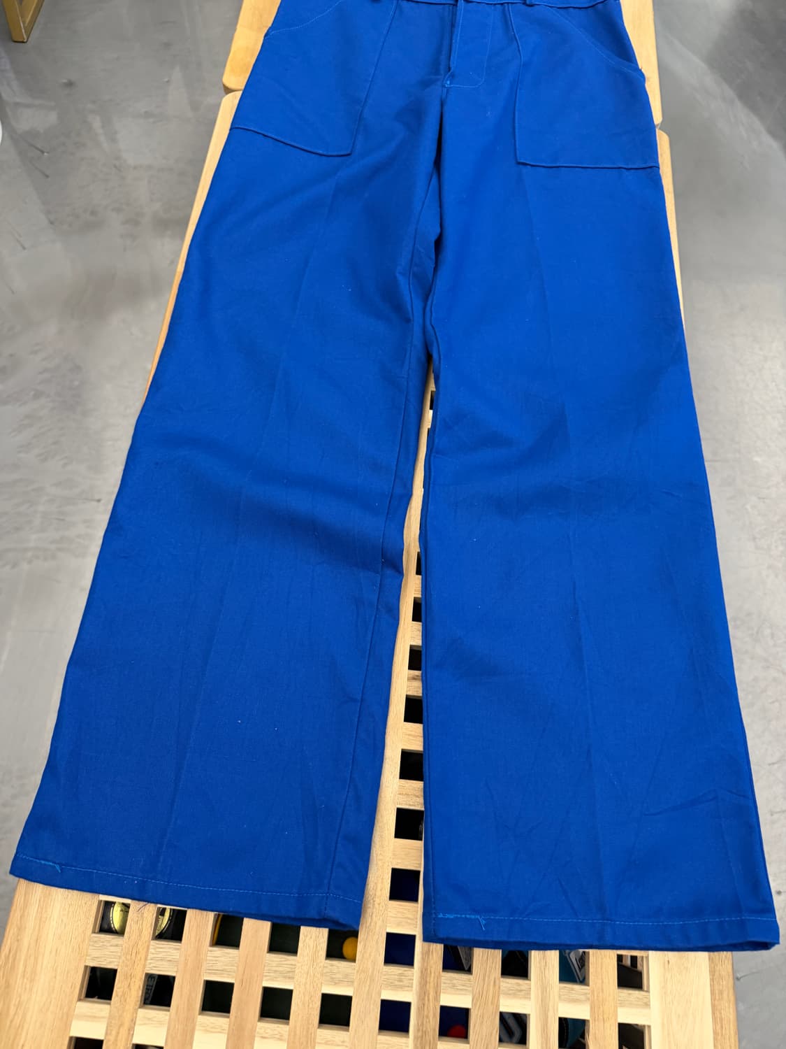 1980s WASHED BLUE DRESS 프렌치 슬랙스 워크팬츠 상품이미지6