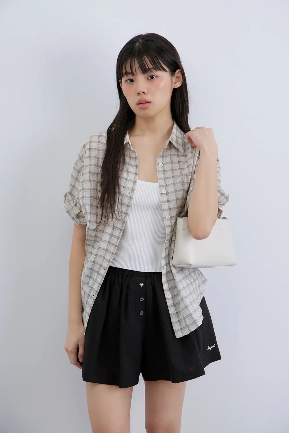 샵마그넷 펄스 린넨 숏 팬츠 블랙 상품이미지3