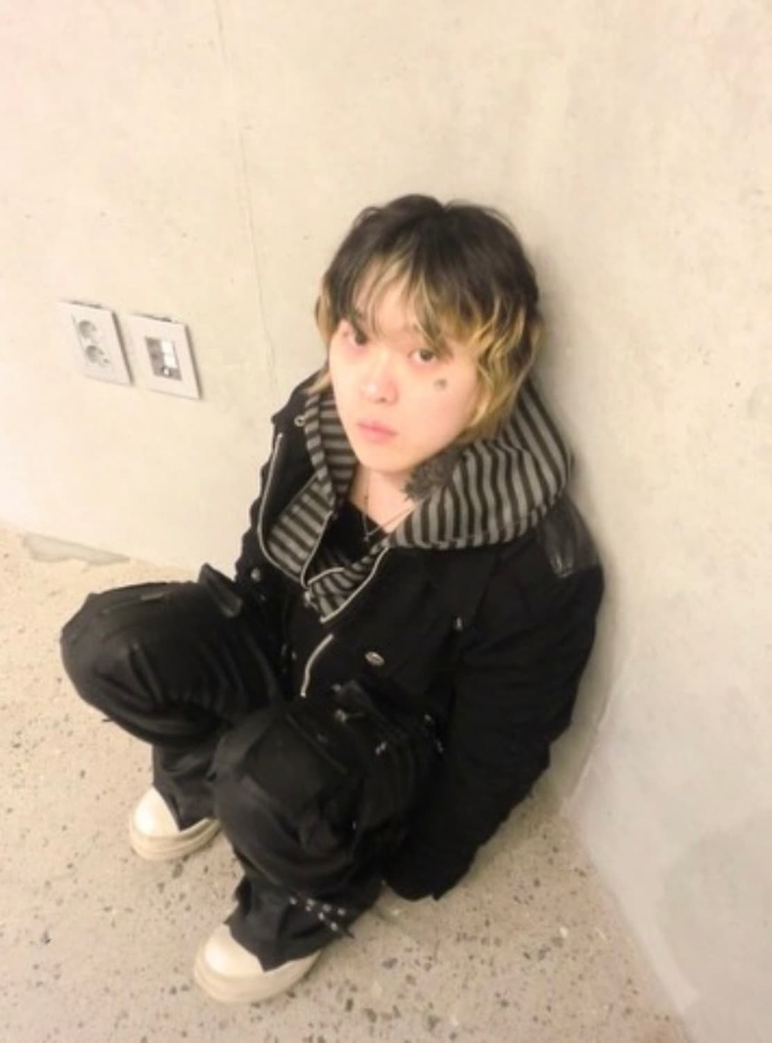 레이어드 후드 더블버튼 바이커 자켓 상품이미지1