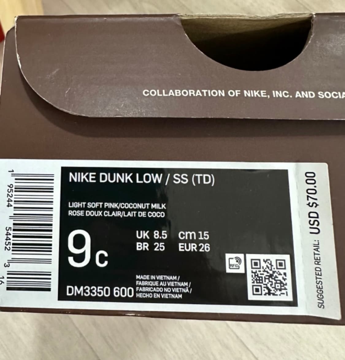 소셜스테이터스 x 나이키 덩크 로우 스트로베리 150 솔닷케어완료 상품이미지5