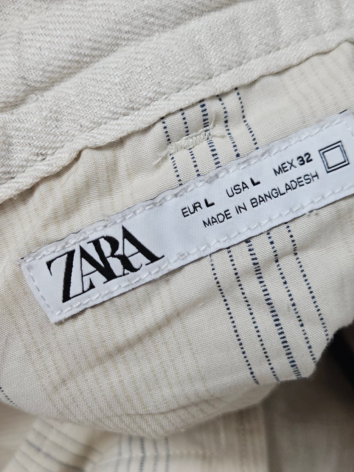 자라 ZARA 린넨 슬랙스 팬츠 바지 마 서머시즌 남성 L 32 상품이미지4