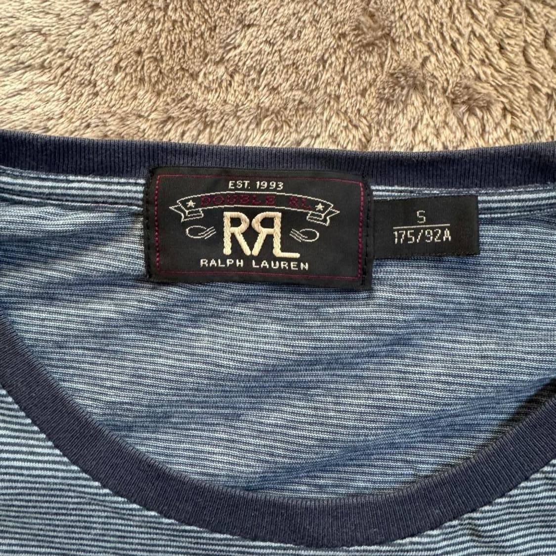 RRL 더블알엘 인디고 스트라이프 포켓 반팔 티셔츠 상품이미지2