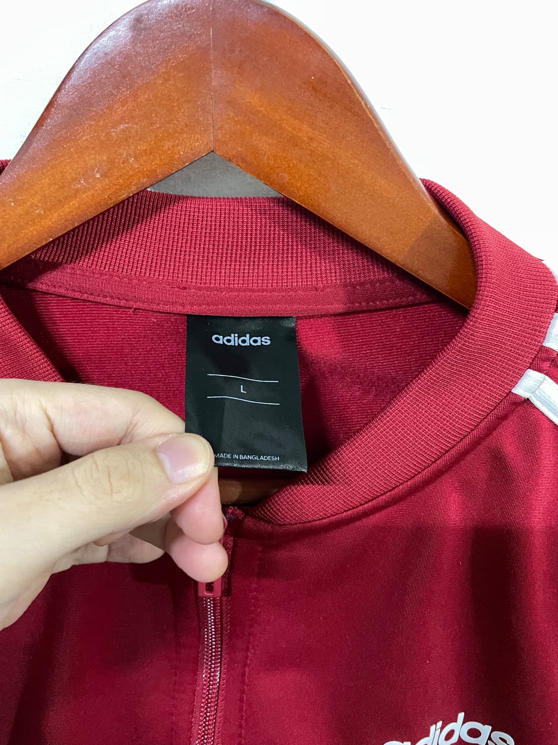 아디다스 트랙탑 져지 자켓 버건디 레드 L 100 상품이미지5