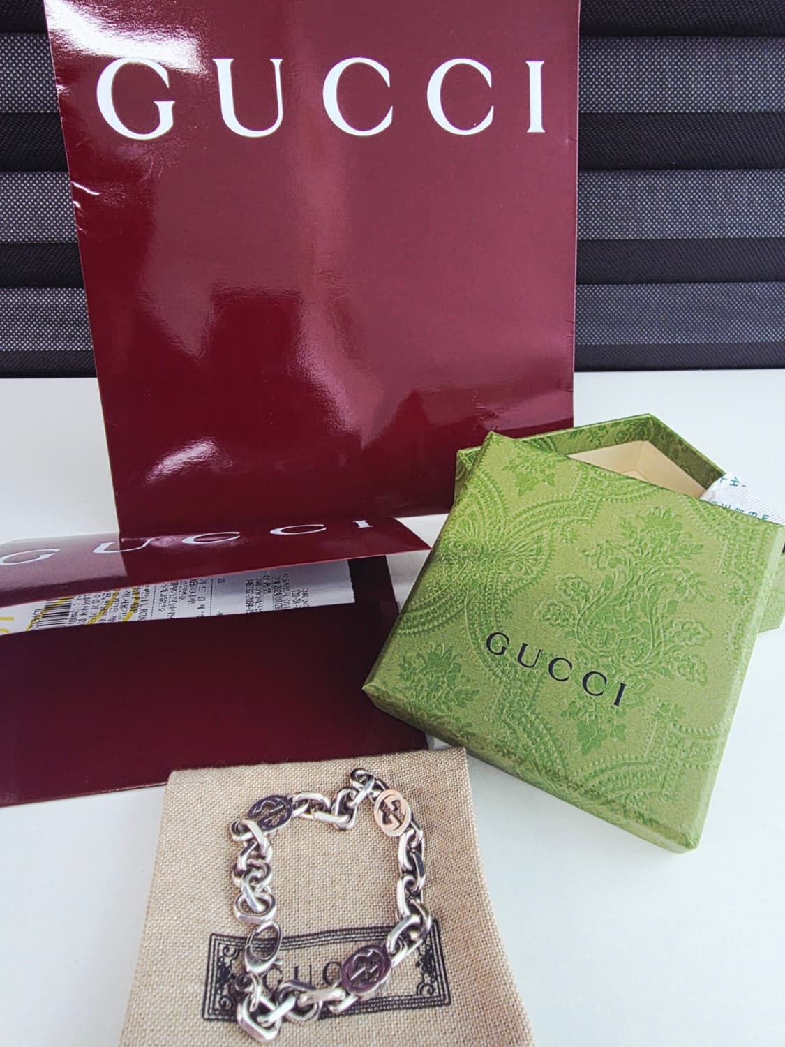 구찌 인터로킹 체인 실버 팔찌 (풀구성) 16호 상품이미지1