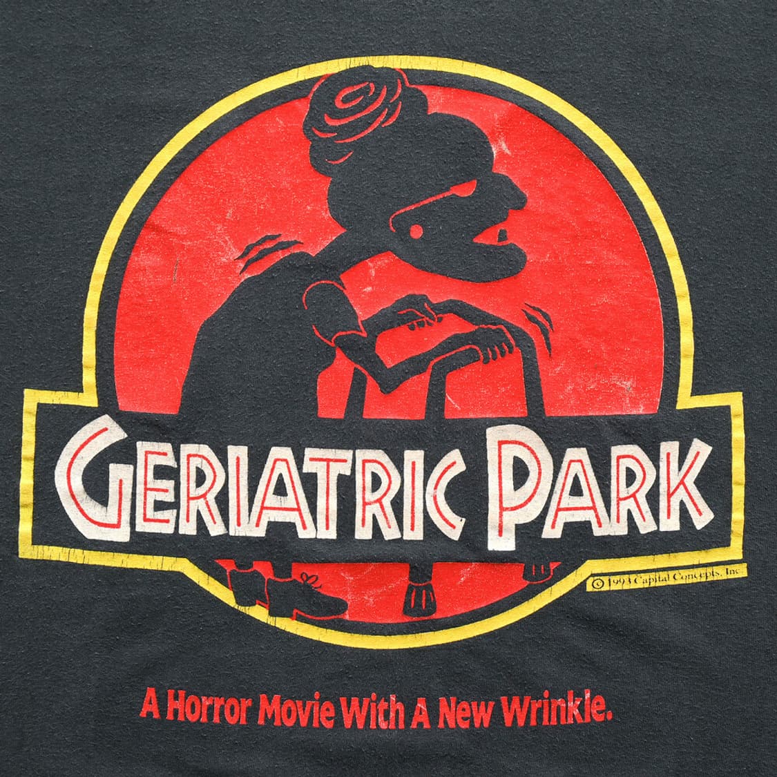 90s Geriatric Park 쥬라기 공원 패러디 빈티지 티셔츠 상품이미지3