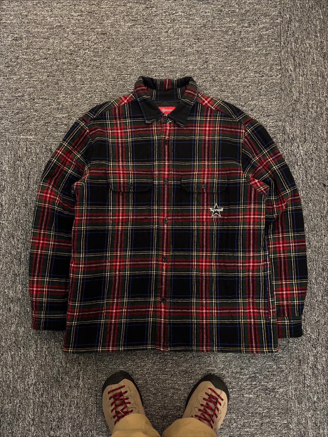Supreme quilted flannel shirt jacket 상품이미지1