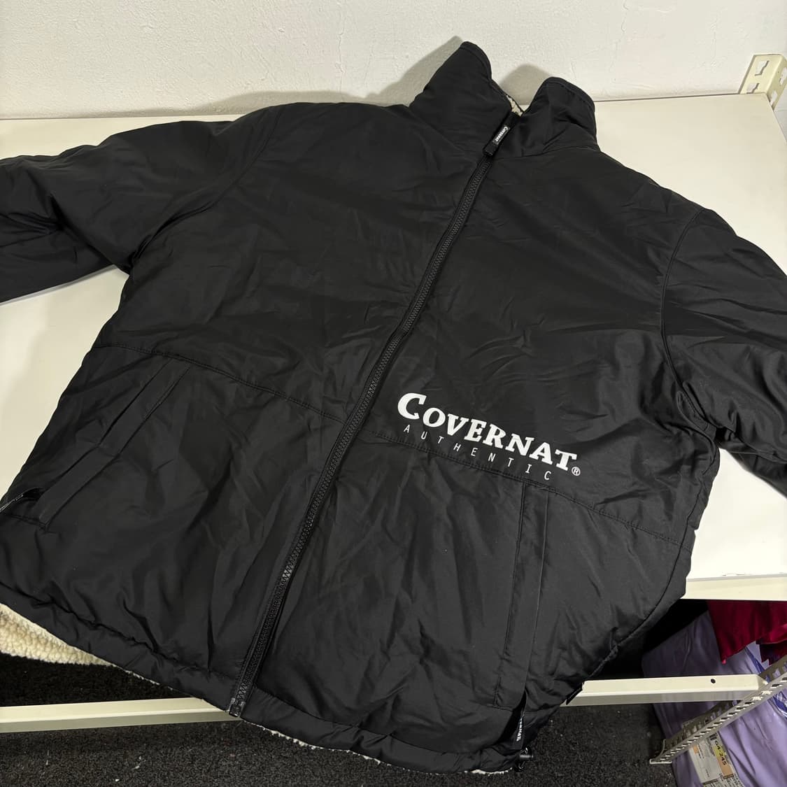 L 커버낫 아이보리 리버시블 뽀글이 후리스 자켓 상품이미지3