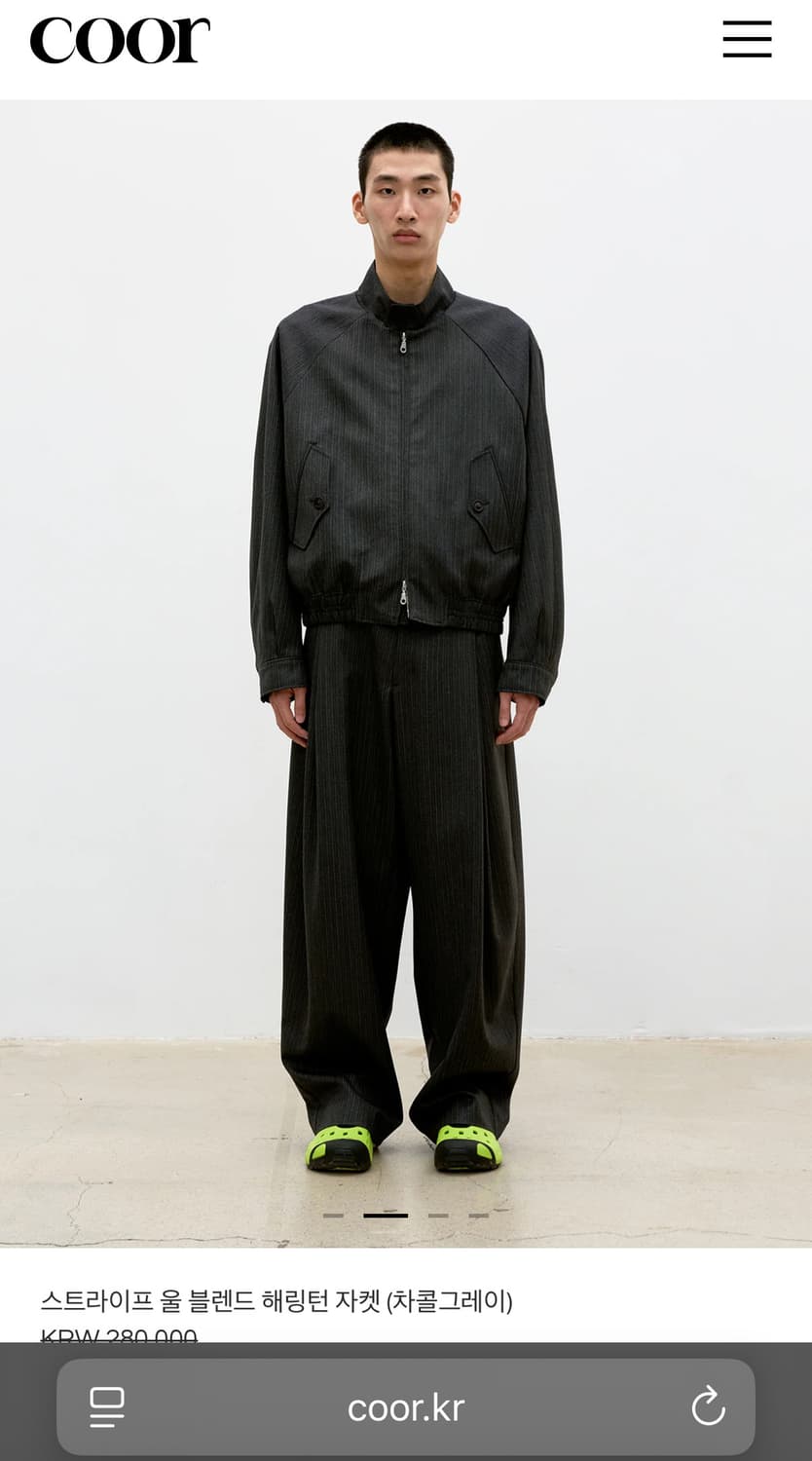 쿠어 스트라이프 울 블렌드 해링턴 자켓 상품이미지4