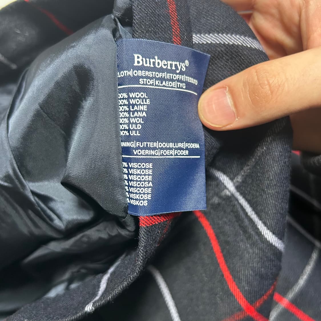 버버리 노바체크 네이비 스커트 상품이미지5